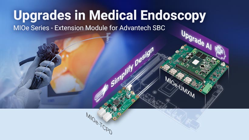 Explore Advantech's MIO-5379 SBC, driving AI-enhanced compact medical tools with a single standardized cable (USB4 and Type-C), revolutionizing mobile endoscopy performance.